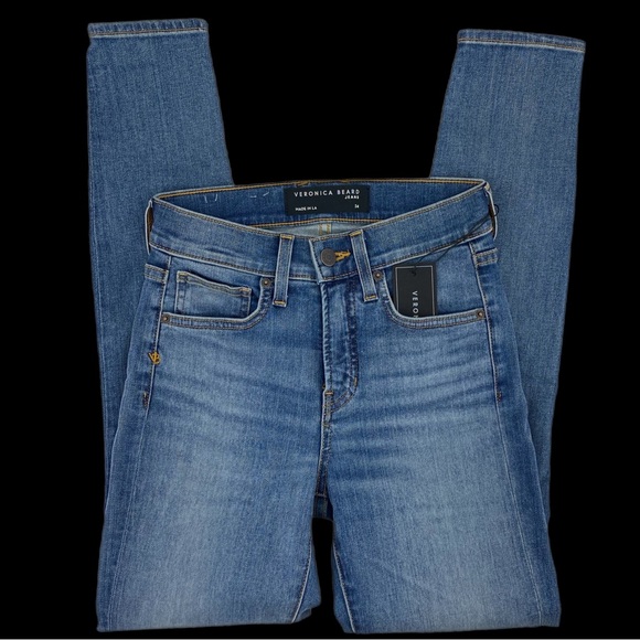 Veronica Beard Blue Debbie Skinny High Rise Denim Jeans - Picture 2 of 6